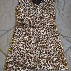 Adrianna Papell Leopard Animal Print Short Dress Size 14